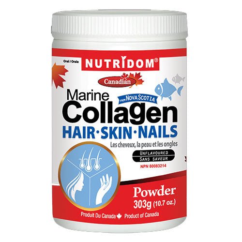 Marine Collagen + Hair, Skin, and Nails by Nutridom | Bulk Food Warehouse in Aldershot, serving Burlington, Hamilton, and Halton communities.